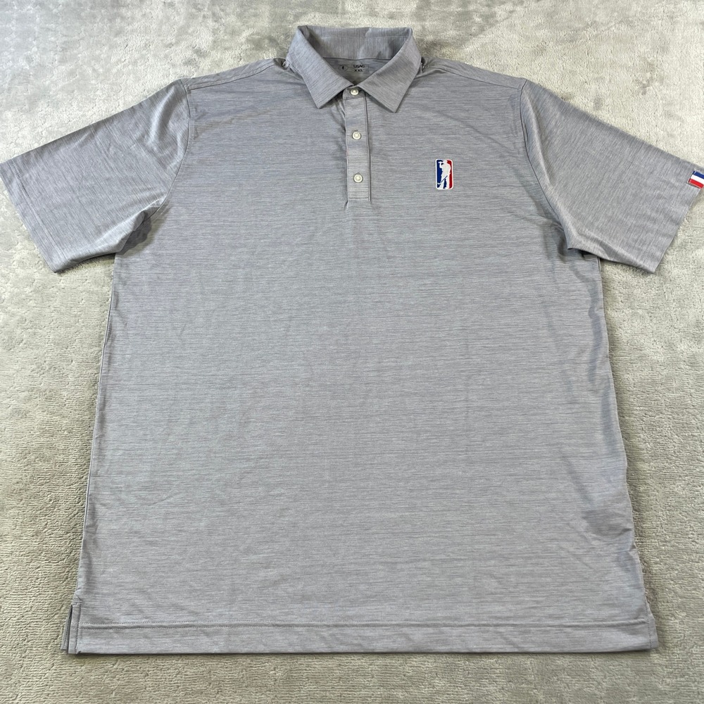 USAG U Suck At Golf Polo Shirt Mens XXL Heather‎ Gray Performance Light Stretch